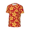 thumbnail image 6 of Wukai Red Vintage Flowers Print Men's Short-Sleeved Mesh T-Shirt,Quick-Dry Short Sleeve Workout T-Shirt-5X-Large, 6 of 8