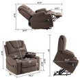 thumbnail image 7 of HSUNNS Power Lift Recliner Chair for Elderly, Dual Silent Lift Motor Velvet Single Sofa with Massage and Heat, Side Pockets, 180 Lay Flat Oversized Recliner Chair for Living Room, Coffee, 7 of 7