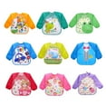 thumbnail image 4 of TureClos Lovely Baby Bibs Infant Long Sleeve Waterproof Baby Feeding Smock Children Plastic Coverall Bib Toddler Scarf, 4 of 5
