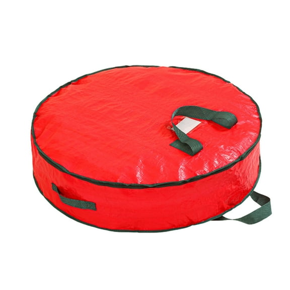 WMGHA Portable Halloween Christmas Wreath Storage Bag with Zipper and Handle, Durable Decor Organization Box for Seasonal Holiday Wreath Saving and Protecting