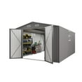 thumbnail image 3 of 10x14 FT Metal Shed Multi-Door & Window, Large Outdoor Storage for Bike, Lawn Mower, Tools, Lockable All-Weather Garden Shelter, 3 of 13