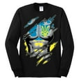 thumbnail image 2 of Ukrainian Muscle Skin Beast Mode Mens Long Sleeve Shirt, Black, Small, 2 of 4