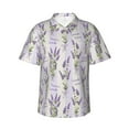 thumbnail image 2 of Yiaed Lavender Flowers Print Hawaiian Shirt for Men Short Sleeve Button Down Shirts Beach Shirts for Men-X-Large, 2 of 5