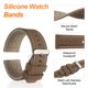 thumbnail image 4 of Correas de reloj de silicona Uxcell de 24 mm de ancho, correas de reloj de goma suaves con hebilla de tono plateado para hombres y mujeres, marrón oscuro, 4 of 6