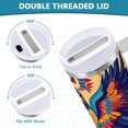 thumbnail image 3 of Yayeee 40oz Double-Wall Insulated Stainless Steel Tumbler with Handle Bottle, Colorful Abstract Eagle, 3 of 8