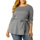 thumbnail image 1 of Blusas De Trabajo Peplum Cuadros PaDe Gallo ManLarCintuDe Lazo TalGrande PaMujer Negro XL, 1 of 6