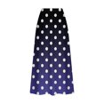 thumbnail image 5 of Maoxin Women Skirt Women's Printed Elastic Waistband Pleated Pocket Skirt With Mid Calf Skirt ,Blue,2XL, 5 of 5