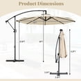 thumbnail image 3 of Gymax 10 FT Patio Offset Umbrella w/ X-shaped Base Infinite Tile & 360° Rotation Beige, 3 of 10