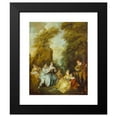 thumbnail image 2 of Nicolas Lancret 12x14 Black Modern Framed Museum Art Print Titled - A Gallant Conversation (Conversation Galante) (1719), 2 of 5