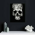 thumbnail image 4 of JEUXUS  Canvas Wall Art Black and White Skull Painting on Canvas Abstract Halloween Day of Dead Skull Posters for Home Bedroom Wall Decor Gallery Canvas Wrapped Ready to Hang, 4 of 4