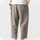 thumbnail image 5 of Pantalones largos para hombre, moda de verano, lisos, informales, con cintura elástica y bolsillos, 5 of 8
