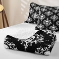thumbnail image 4 of Homewish Hipple Halloween Skull Twin Quilt Set,Vintage Damask Twin Coverlet Set,2-Piece, 4 of 7