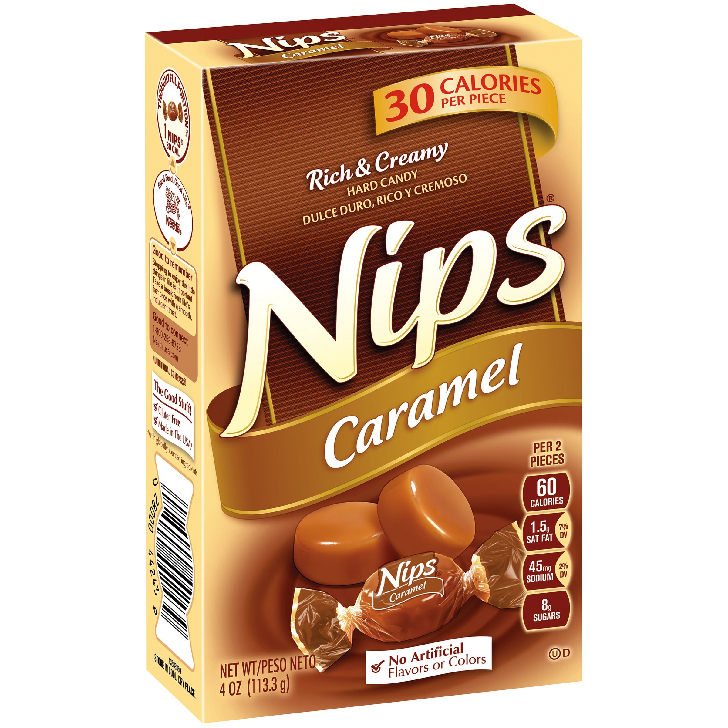 Nips Caramel Hard Candy, 4 Oz.