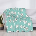 thumbnail image 4 of Throw Blanket for Couch, Cartoon Teeth1 Super Soft Fuzzy Comfy Warm Throw Blanket, Cuteness Lightweight Cozy Plush Flannel Blanket & Throws for Sofa and Bed All Season, 4 of 5