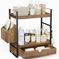 thumbnail image 1 of Organizador de baño Aollewoiti de madera de 2 niveles con cajón, 1 of 7