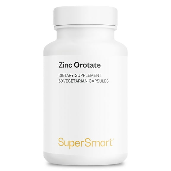 SuperSmart Zinc Orotate Supplement 100mg per Day (High Absorption) - Enhanced Form | Non-GMO & Gluten Free - 60 Vegetarian Capsules