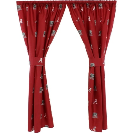 Alabama Crimson Tide 100 Cotton 63 Curtain Panels Set Of 2 Alabama Crimson Tide 100 Cotton 63 Curtain Panels