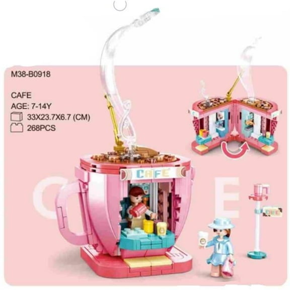 Texas Toy Distribution 918 Coffee Caf Building Brick Kit, 268 Piece
