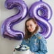 thumbnail image 3 of Globos de cumpleaños para niño y niña, globo con número morado de 32 pulgadas, decoración para fiesta de cumpleaños, aniversario de 9/1/3 años, 3 of 5