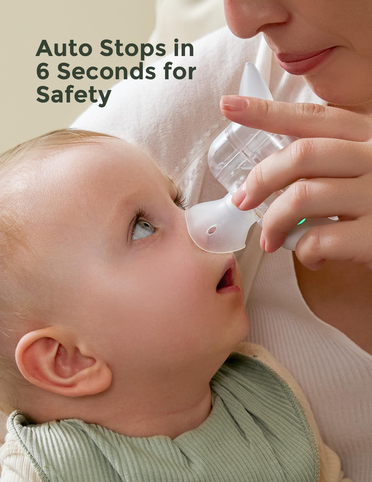 Momcozy BreezyClear Pro™ Nasal Aspirator for Baby, Hospital-Grade 75 kPa, 9 Adjustable Suction Levels, with Light & Music