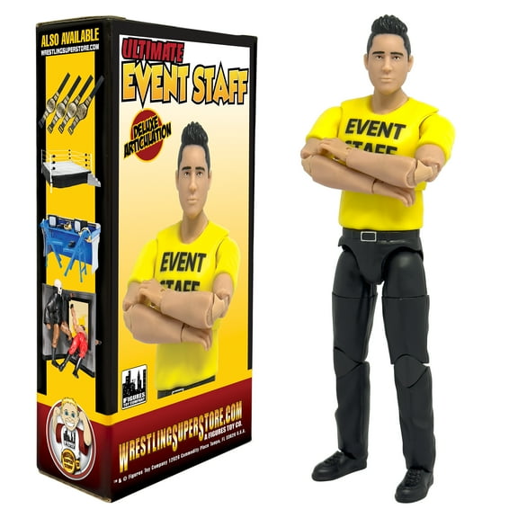 Ultimate Event Staff Worker With Deluxe Articulation for WWE & AEW Wrestling Action Figures