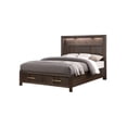 thumbnail image 3 of Full Bed Made with Wood and LED Headboard in Walnut Color, 3 of 6