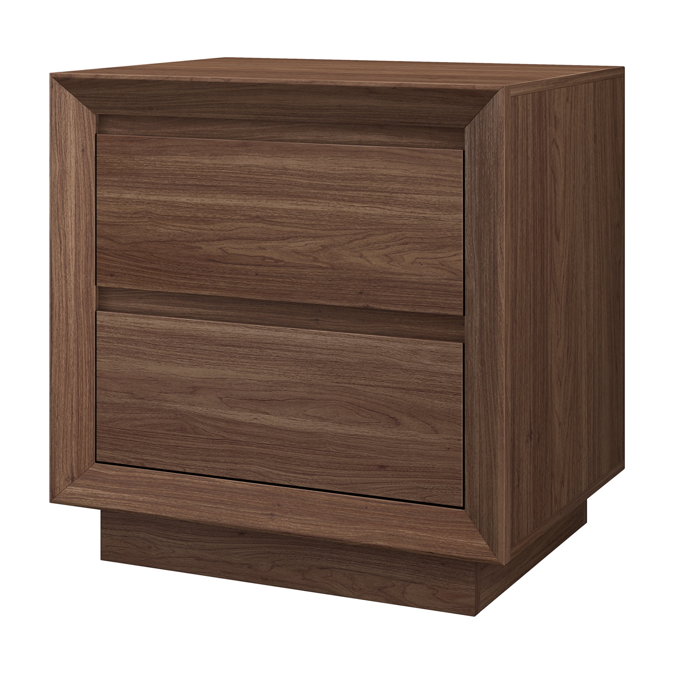 Evelyn&Zoe Modern/Contemporary 24" Wide Satin Walnut Nightstand