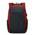 thumbnail image 2 of Mochila para hombre de 15,6 pulgadas con carga USB, impermeable, para ordenador portátil, informal, de negocios, 2 of 2