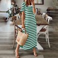 thumbnail image 3 of WILLBEST Vestidos Floreados para Mujer Vestido Casual de Mujer Moderno para Uso Diario Vestido Largo A Rayas Elegante para Primavera Verano con Zapatillas Cómodo y Versátil XXXXGrande, 3 of 3
