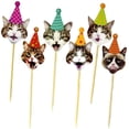 thumbnail image 2 of 24 Piezas De Adornos Para Cupcakes De Gato Gruñón, Lindas Púas Para Cupcakes Con Cabeza De Gato De Dibujos Animados Para Decoración De Cumpleaños De Niños Y Gatos Jormftte WRJM-424, 2 of 6