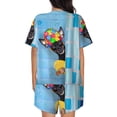 thumbnail image 4 of Womens Pajama Sets With Pocket, Prague Ratter Dog in Bathtub Lounge Sets Short Sleeve Sleepwear PJ Sets for Women, 4 of 6