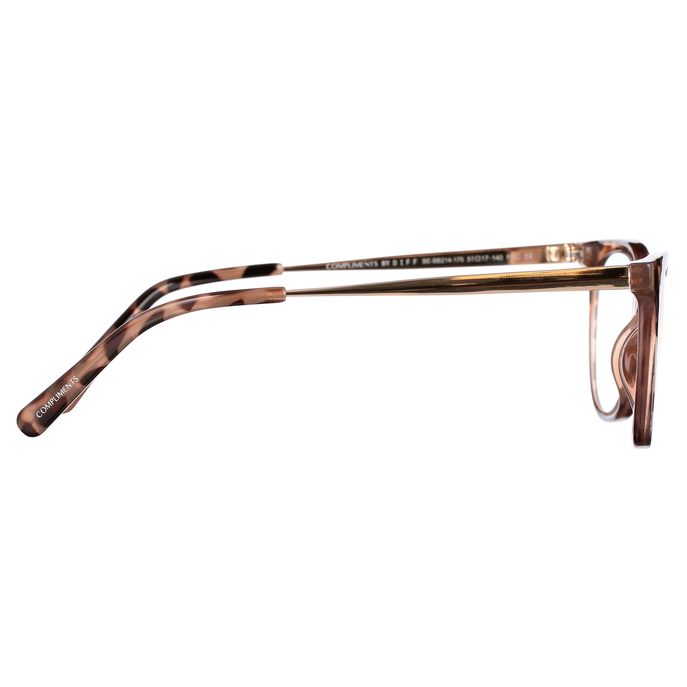 Compliments by DIFF Eyewear Darcy Blue Light Reading Glasses Beige Tortoise +1.75