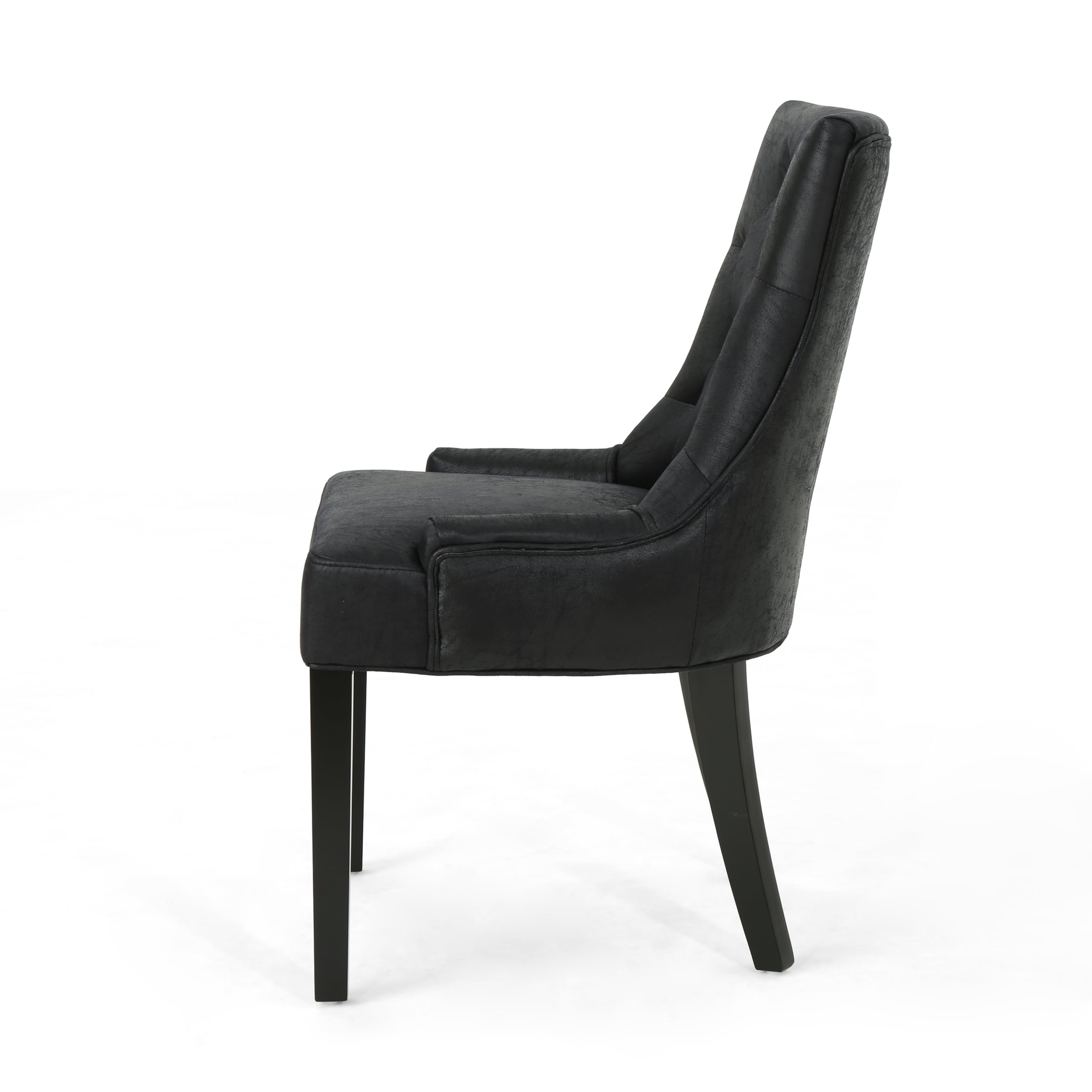 Noble House Tyler Contemporary Microfiber Dining Chairs, Set of 4, Black, Espresso