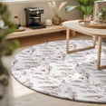 thumbnail image 3 of Round Area Rugs 5Ft, Farmhouse Monkey Non-Slip Washable Circle Rugs Carpet, Vintage Brown Plants Rustic Turtles Peacock Indoor Outdoor Rug Floor Mats Throw Runner for Bedroom Living Room Bathroom, 3 of 8