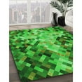thumbnail image 3 of Ahgly Company Machine Washable Indoor Square Transitional Green Area Rugs, 3' Square, 3 of 7