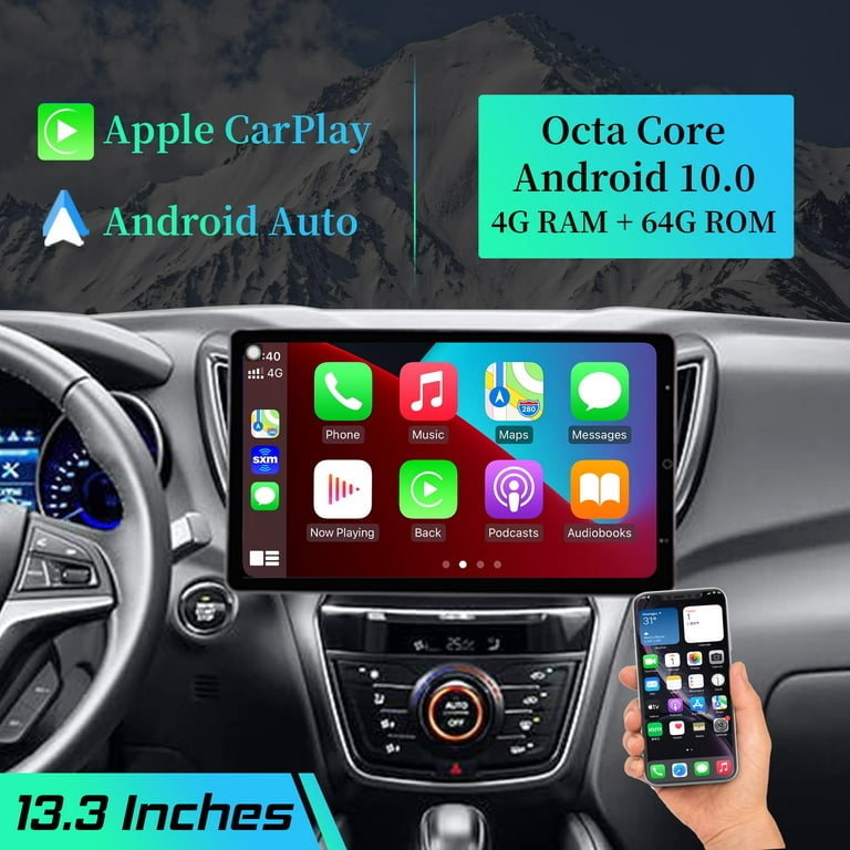 13.3 inch Android Car Stereo Tounch Screen Universal Double Din 6+128GB  Rotatable Carplay Radio