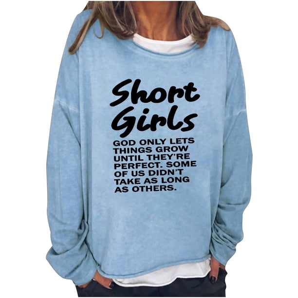 Sudadera de gran tamaño con estampado de letras y texto divertido para mujer, cuello redondo, manga larga, suelta, blusa individual Pompotops gfhjh18876