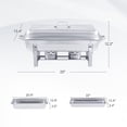 thumbnail image 4 of Wilprep 6Pack 9L/9.5Q Chafer Chafing Dish Buffet Sets Stainless Steel Serving Dish Catering Pans Food Warmer, 4 of 13