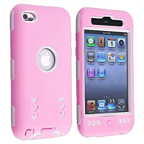 rekenkundig overhandigen Vertellen Arrow Hybrid Case Cover for Apple iPod Touch 4G, 4th Generation, 4th Gen -  White/Pink - Walmart.com