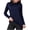 Navy, variant on Women's Thermal Shirts Comfy Warm Long Sleeve Mock Fleece Lined Tops Basic Slim Stretch Base Layer Tees