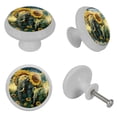 thumbnail image 4 of PhooArto Elephants Sunflower Field Painting 4 PCS Crystal Glass Cabinet Knobs, Drawer Kitchen Cabinets Dresser Cupboard Wardrobe Pulls Handle - Glowing in the Dark, 4 of 7