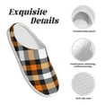 thumbnail image 5 of Lsque Orange Plaid Pattern Womens Comfort Cotton on Scuff With Memory Foam and Anti-skid Sole Slipper-46/47, 5 of 7