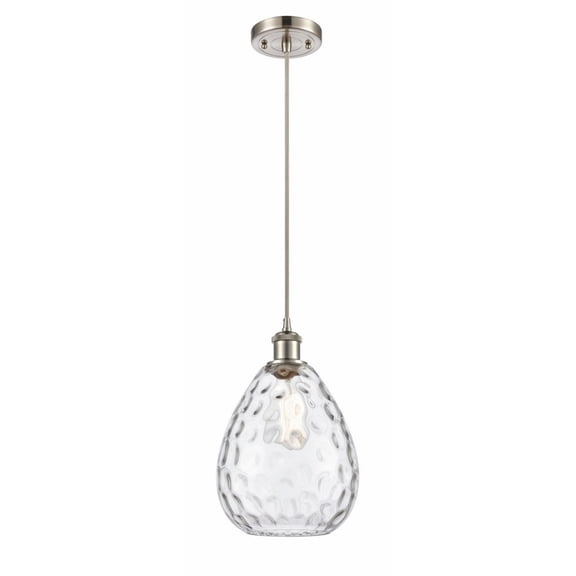 516-1P-SN-G372 Innovations Lighting Waverly - 1 Light Cord Hung Mini Pendant In Industrial Style-12 Inches Tall and 8 Inches Wide-Brushed Satin Nickel