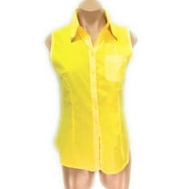 Sleeveless One pocket Button Down Shirt