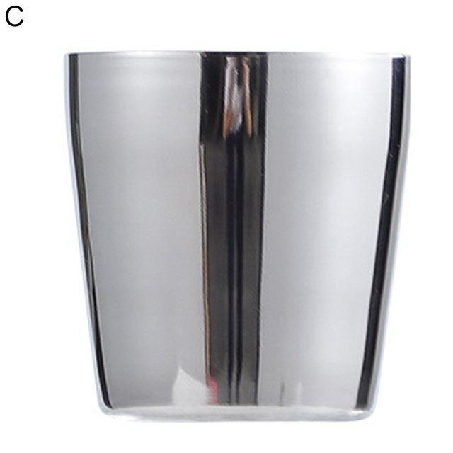 ENJOYW 175ML Tasse à Eau Résistant à la Chaleur Minimaliste en Acier Inoxydable Double Couche Conception Tasse à Boire Fournitures Ménagères Tasse à Eau