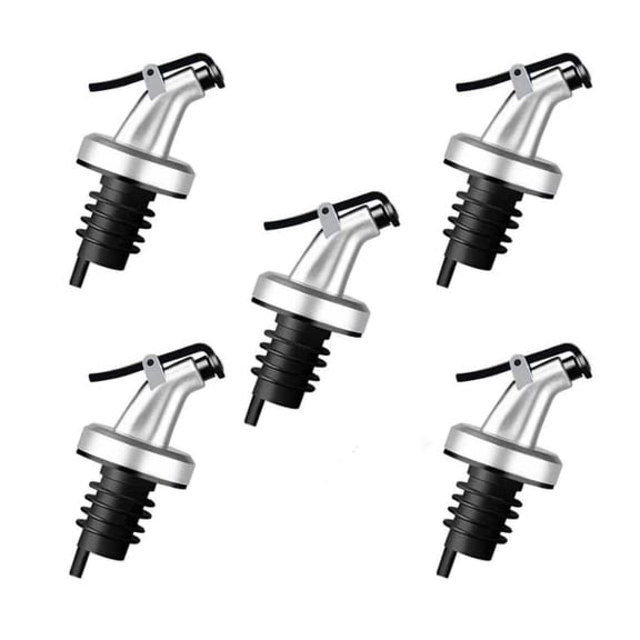 5 Pack Oil Spouts, Olive Oil Vinegar Bottle Stopper Dispenser, Leakproof Bottle Spouts for Oil, Vinegar, Olive Oil, Salad, Wine, Etc