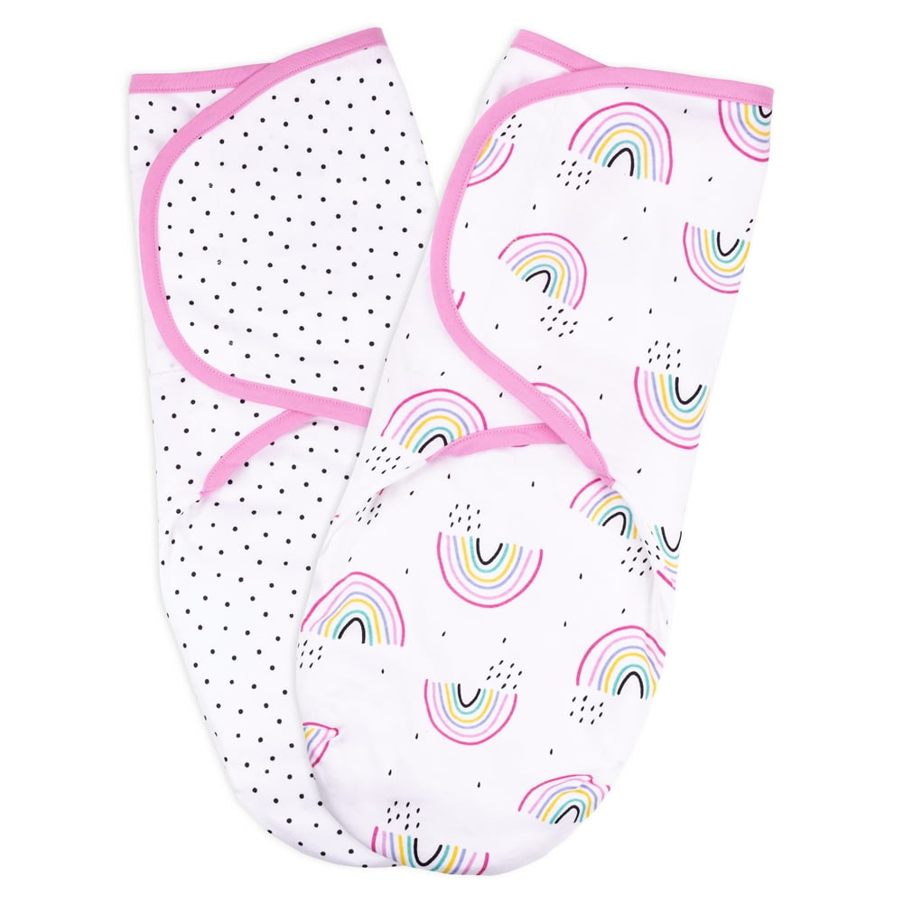 Little Star Organic 100 Pure Organic Velcro Swaddle, 2 Pack, Pink