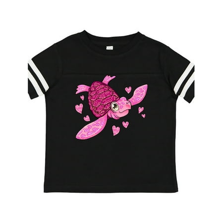 

Inktastic Valentine s Day Cute Pink Sea Turtle with Hearts Gift Toddler Boy or Toddler Girl T-Shirt