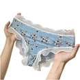 thumbnail image 2 of HUPOM Womens Underwear Cotton Cotton Boxers For Women Low waist Elastic Waist Printed Briefs Blue L, 2 of 5