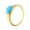 Gold Blue, variant on Women's Multicolor Small Oval Gemstone Rings Band Stainless Steel Statement Wedding Anniversary Jewelry Gold Pink Size 9